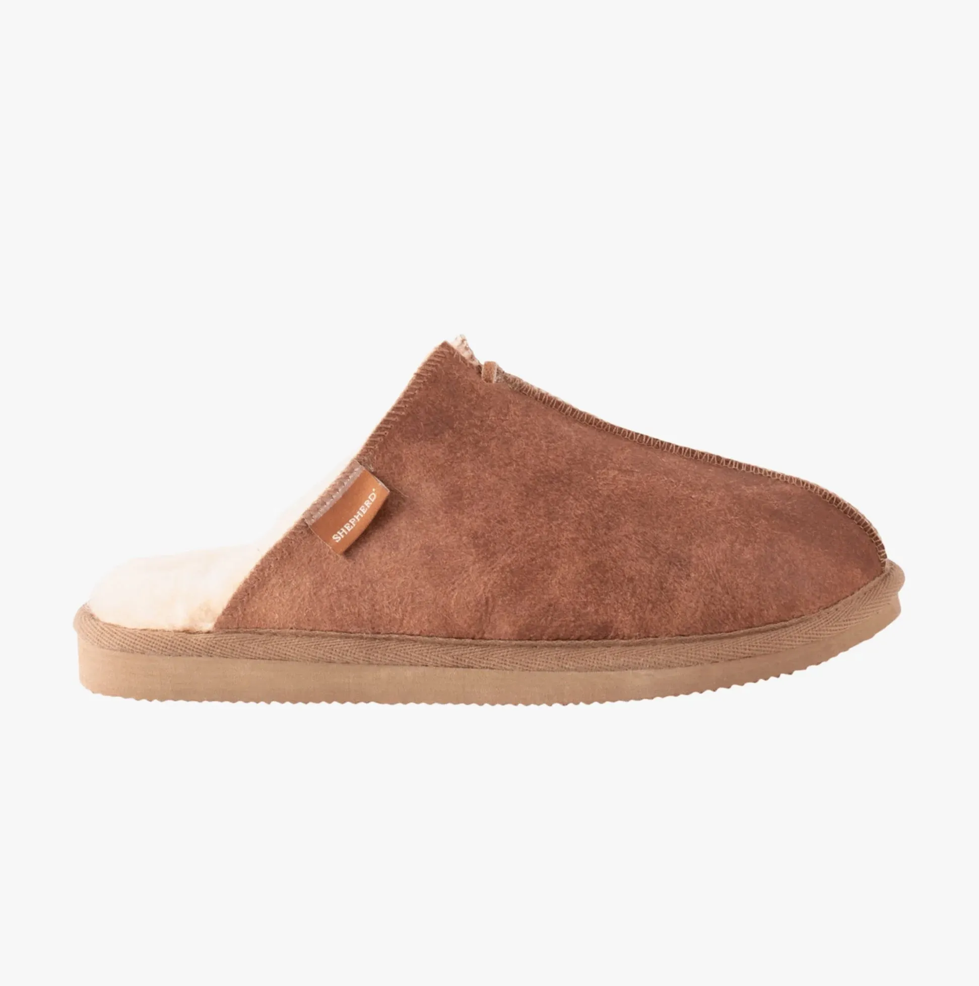 Shepherd HUGO Mens Sheepskin Mules Brown sold by House of Slippers