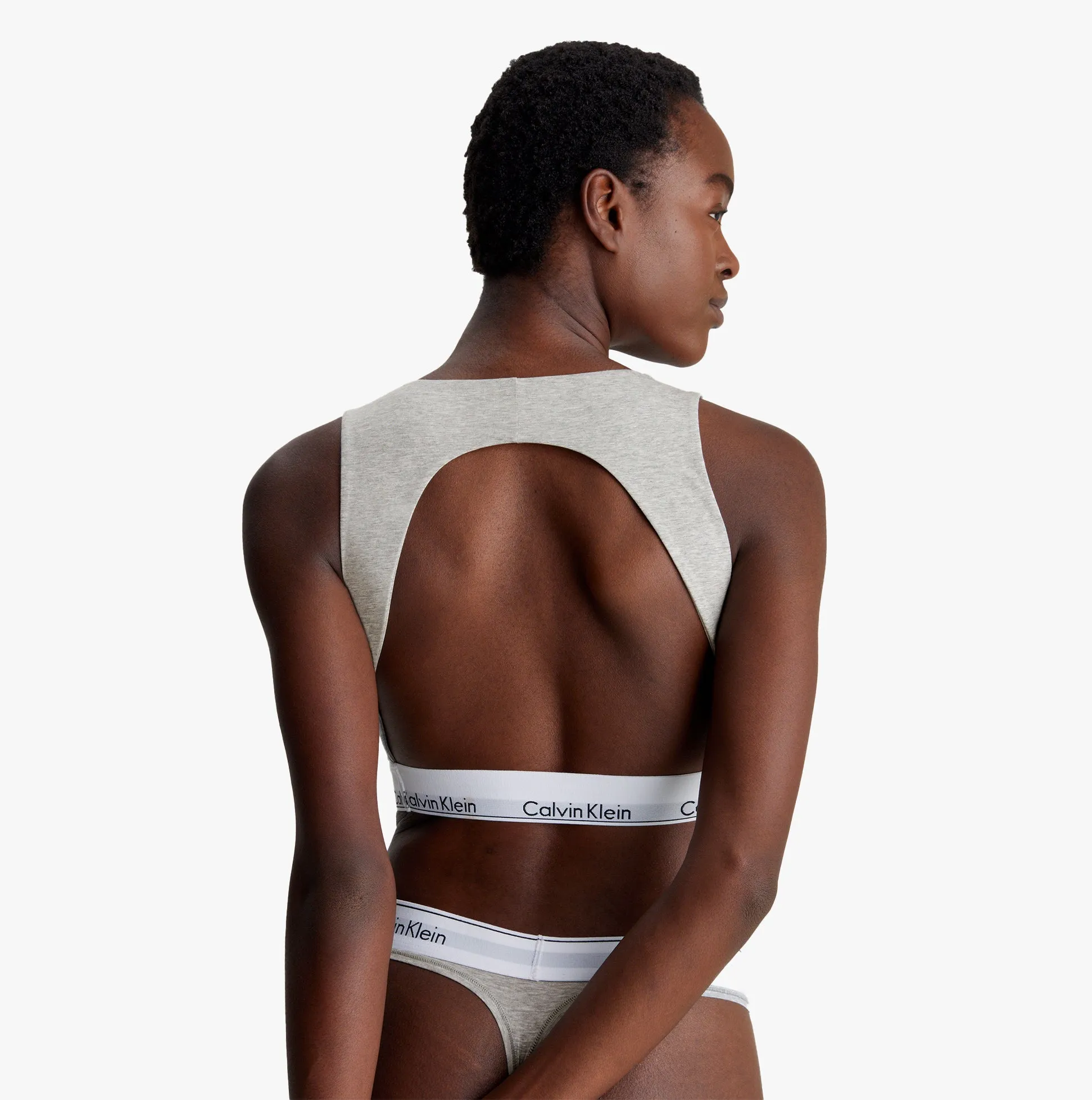 Calvin Klein OPEN BACK Unlined Bralette Womens Grey Heather sold by House of Slippers product image thumbnail 3