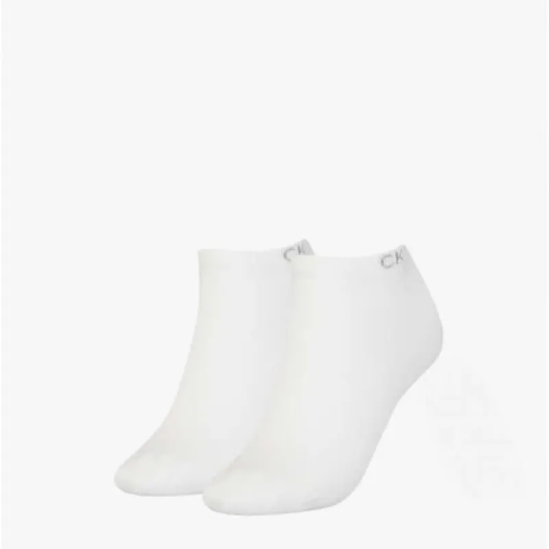 Calvin Klein 2 Pack Womens Ankle Trainer Socks White sold by House of Slippers
