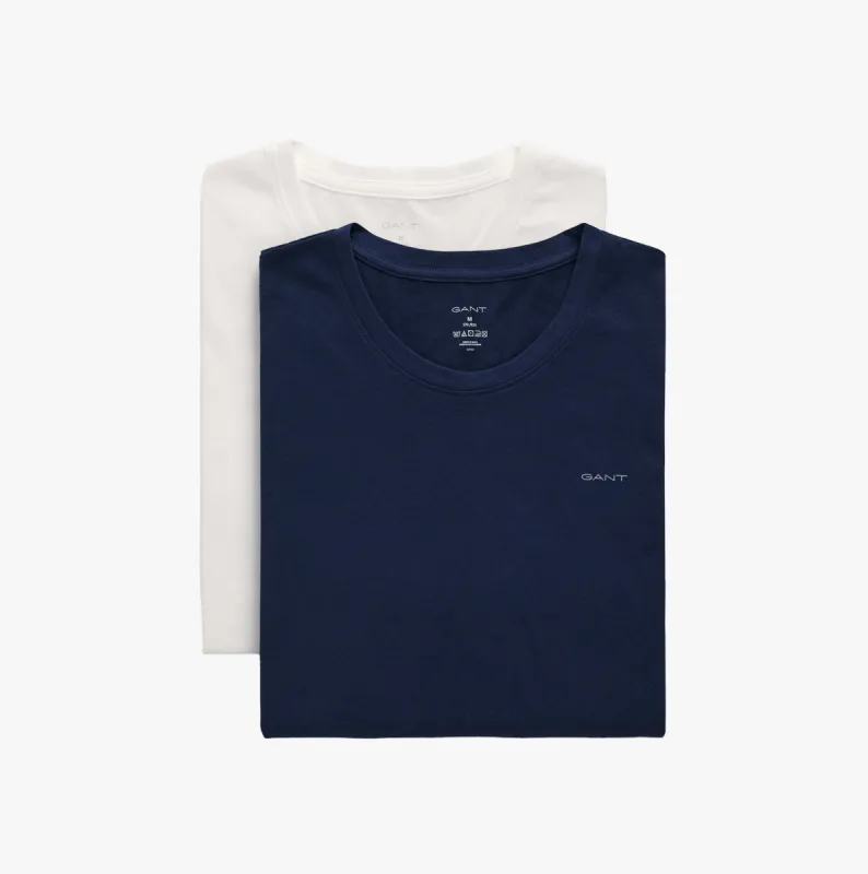 Mens C-Neck T-Shirt 2-Pack Navy/White sold by House of Slippers