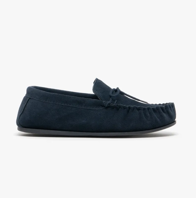 Mokkers BRUCE Mens Moccasin Slippers Navy sold by House of Slippers