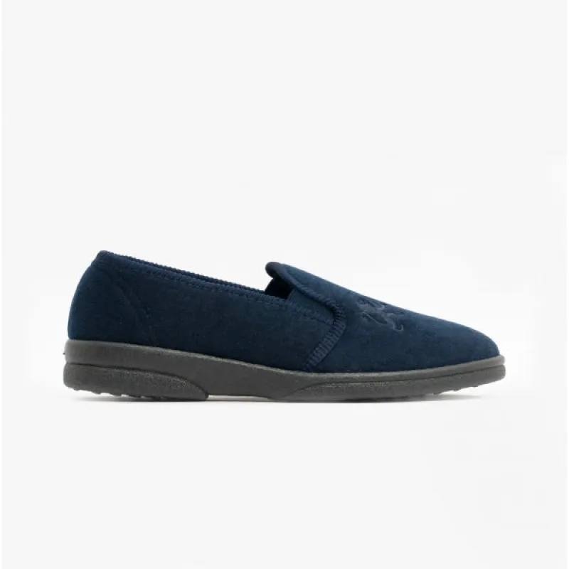 Sleepers FRAZER Mens Full Slippers Navy sold by House of Slippers