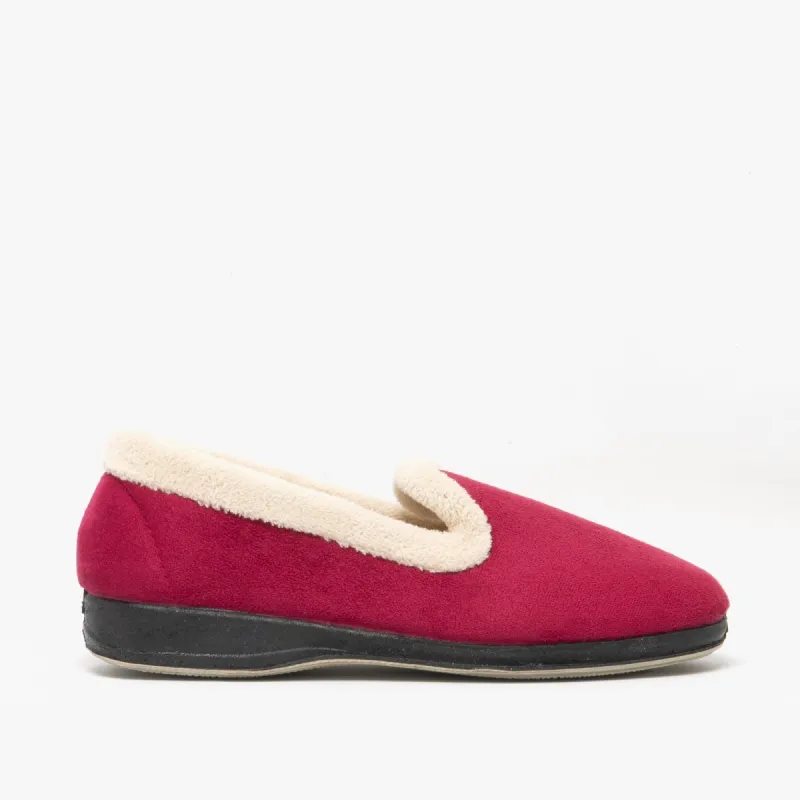 Sleepers SOPHIA Womens Full Slippers Wine sold by House of Slippers