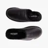 Hush Puppies COADY LEATHER SLIPPER Classic Mens Slippers Black sold by House of Slippers