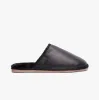 Hush Puppies COADY LEATHER SLIPPER Classic Mens Slippers Black sold by House of Slippers