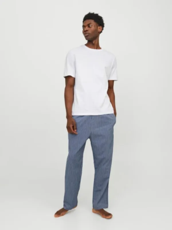 Jack & Jones BASIC TEE Mens Pyjama Set White sold by House of Slippers