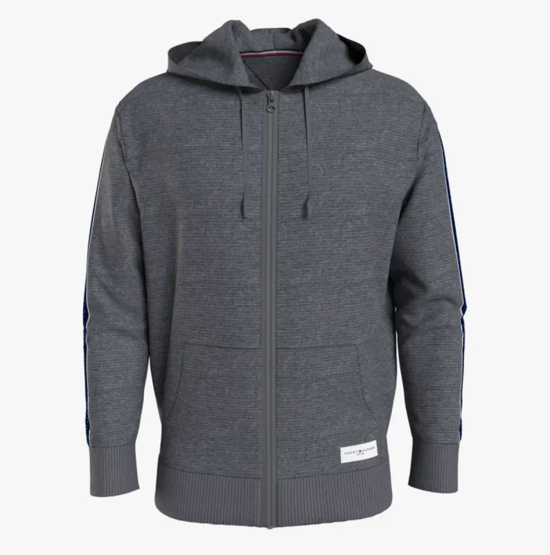 Tommy Hilfiger TH ESTABLISHED Mens Zip-Up Hoodie Dark Grey Ht made by Tommy Hilfiger