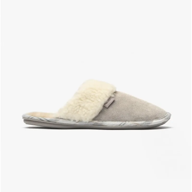 LYDIA Ladies Mule Slippers Grey sold by House of Slippers