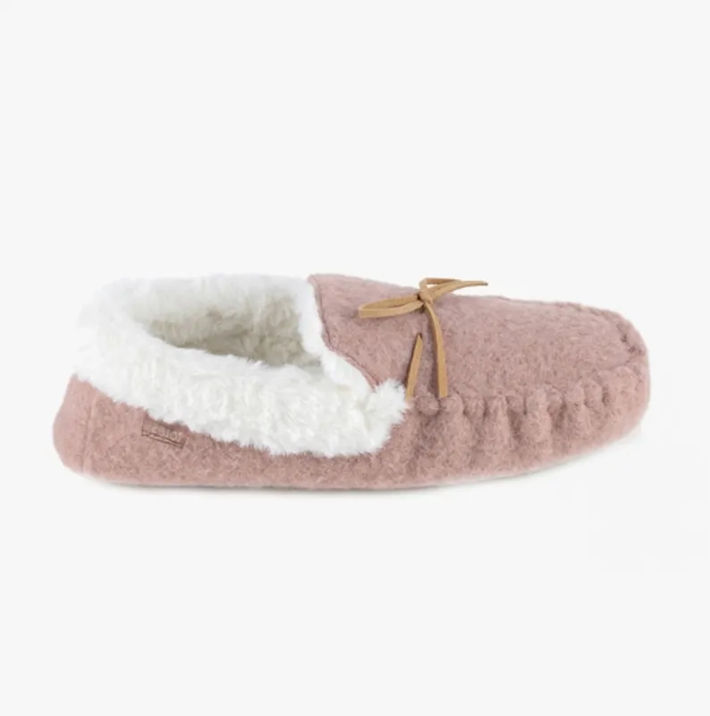 Totes Toasties FELT Womens Moccasin Slippers Pink sold by House of Slippers