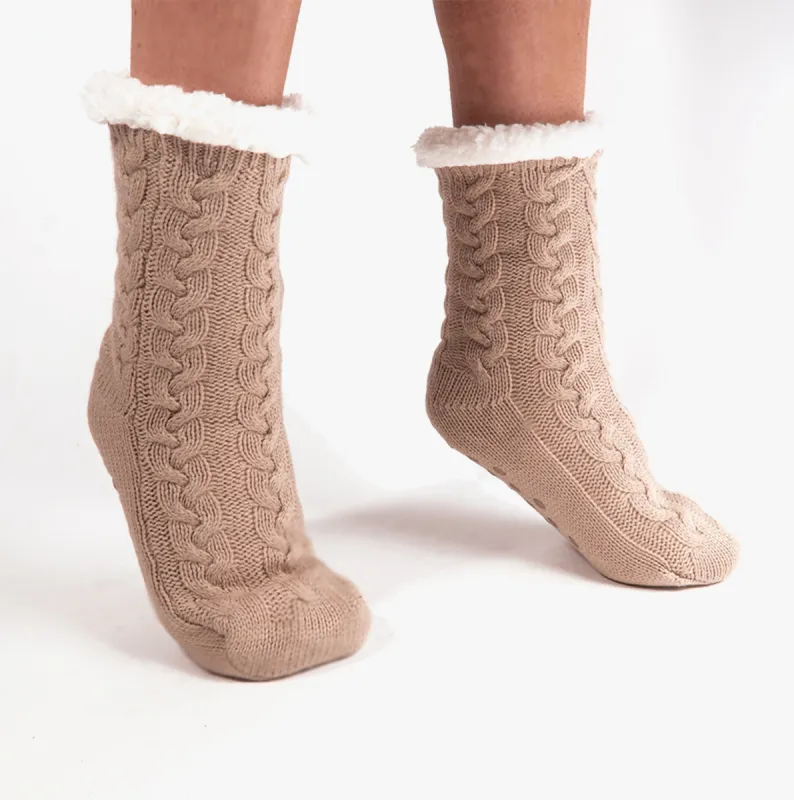 HOS Comfort MELLOW Womens Slipper Socks Beige sold by House of Slippers