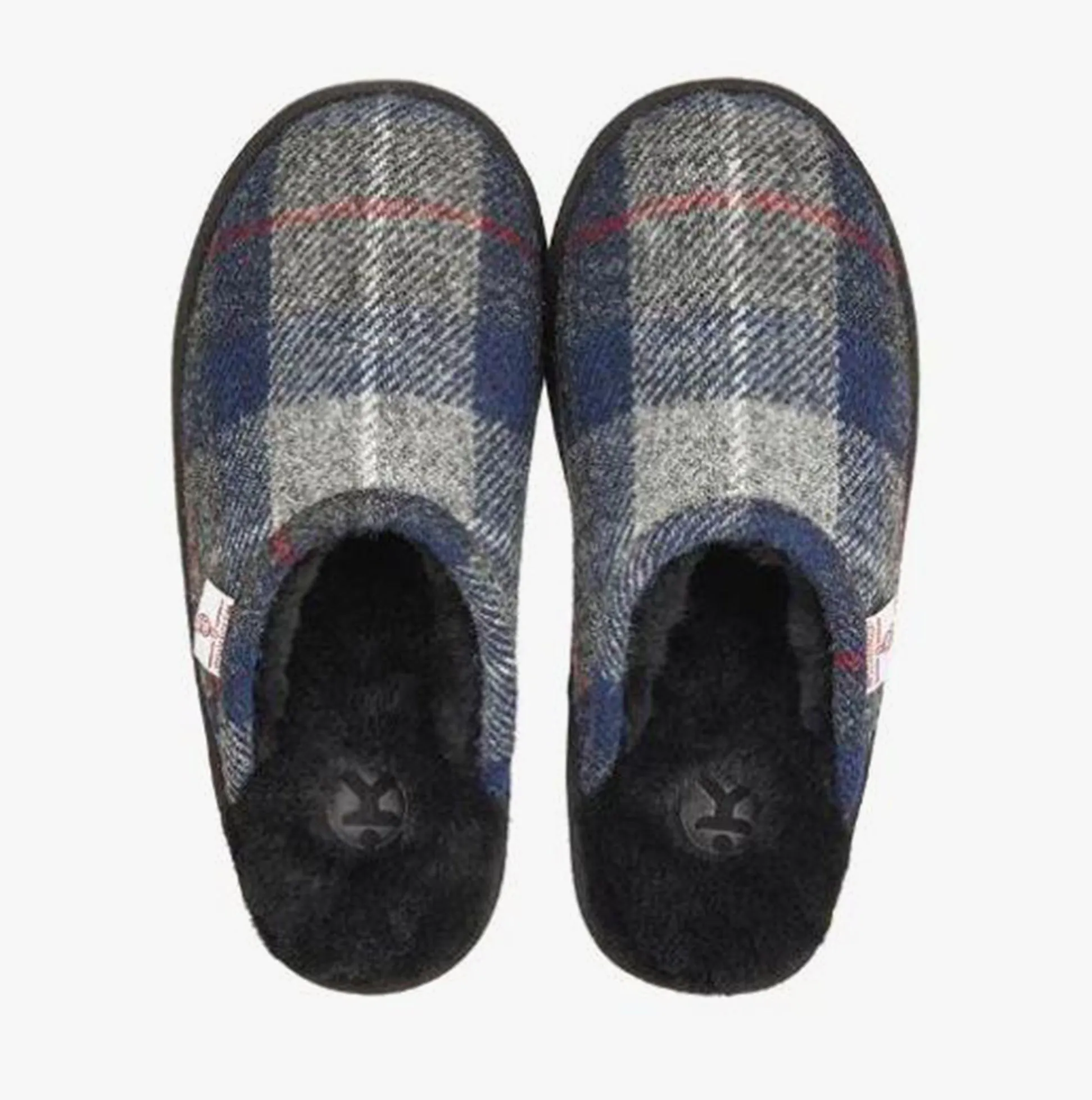 WILLIAM Mens Mule Slippers Navy/Black Check sold by House of Slippers product image thumbnail 2