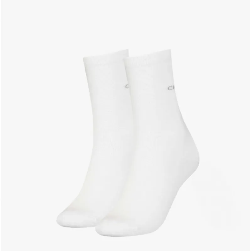 Calvin Klein 2 Pack Womens Crew Socks White sold by House of Slippers