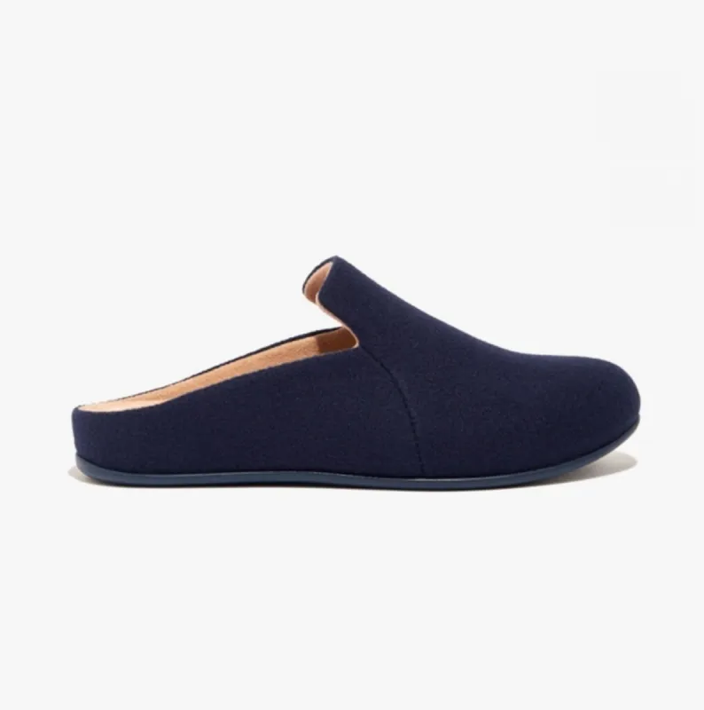 CHRISSIE II HAUS FELT Ladies Slippers Midnight Navy made by House of Slippers