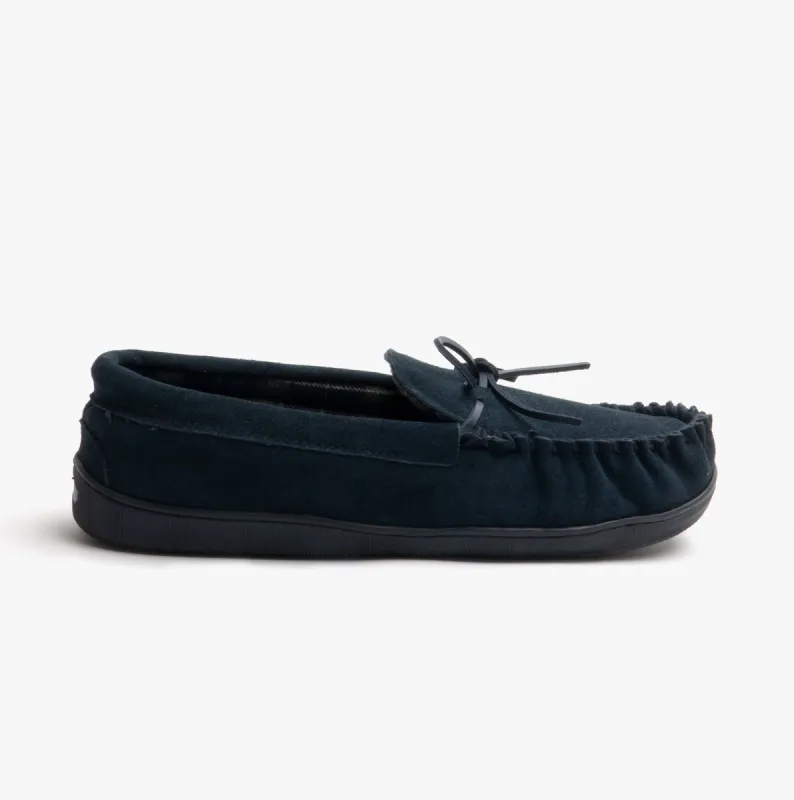 ADIE Mens Moccasin Slippers Navy sold by House of Slippers