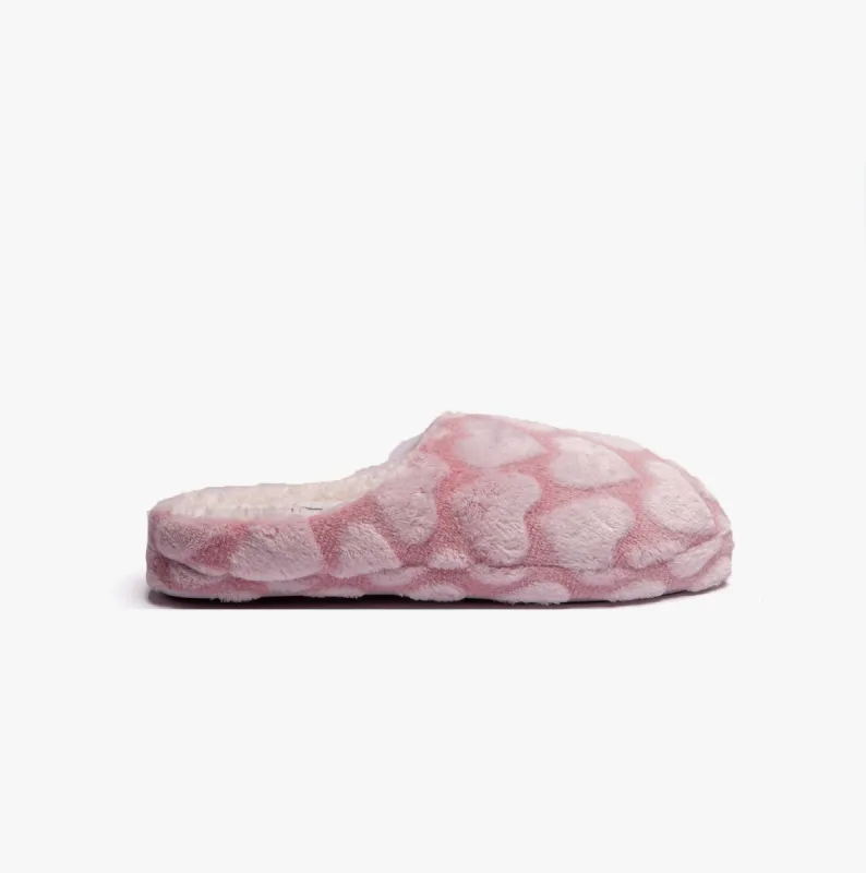 Jo & Joe LOVEHEART Womens Slippers Pink sold by House of Slippers