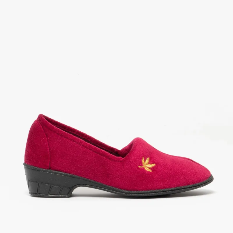 ANDOVER Ladies Full Slippers Burgundy sold by House of Slippers