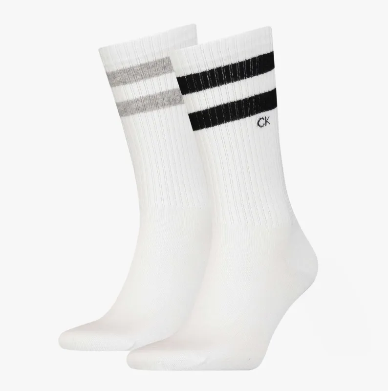 Calvin Klein 2 Pack Mens Crew Trainer Socks White sold by House of Slippers