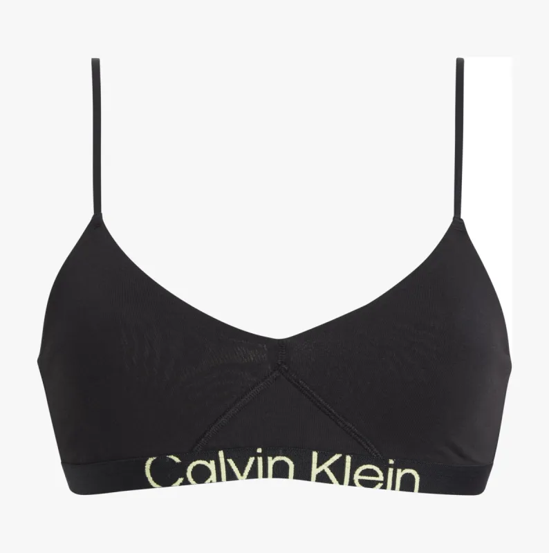 Calvin Klein UNLINED BRALETTE Womens Black Sunny Lime sold by House of Slippers