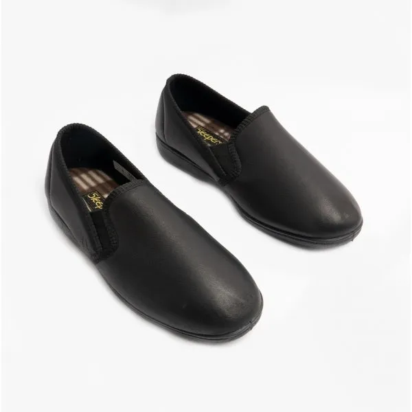 Sleepers HADLEY Mens Leather Slippers Black sold by House of Slippers product image thumbnail 3