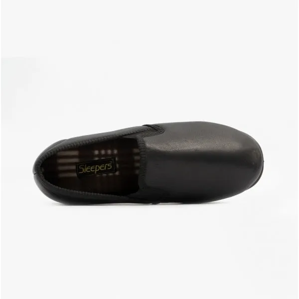 Sleepers HADLEY Mens Leather Slippers Black sold by House of Slippers product image thumbnail 5