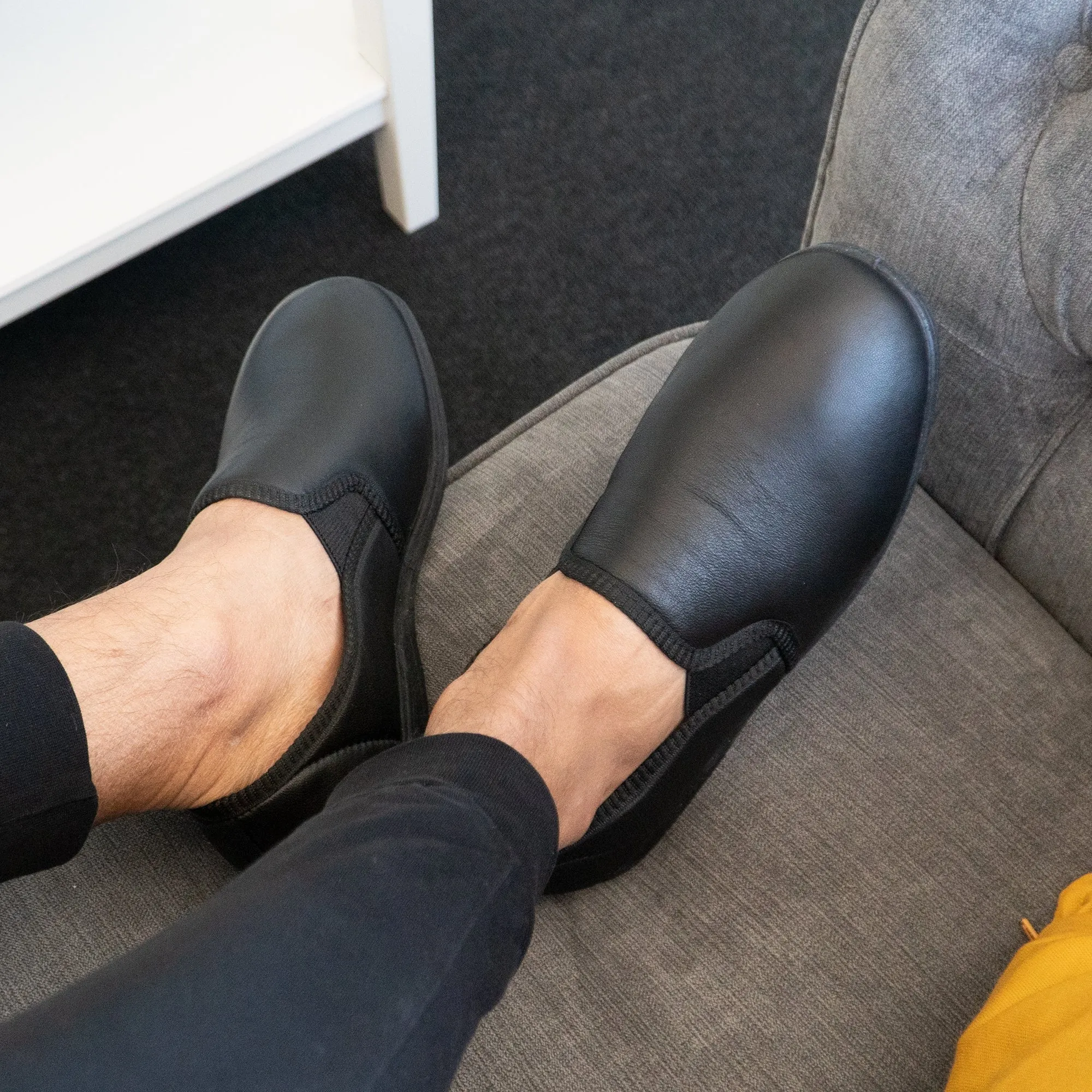 Sleepers HADLEY Mens Leather Slippers Black sold by House of Slippers product image thumbnail 2