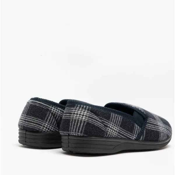 GLENMORE Mens Full Slippers Navy sold by House of Slippers product image thumbnail 3