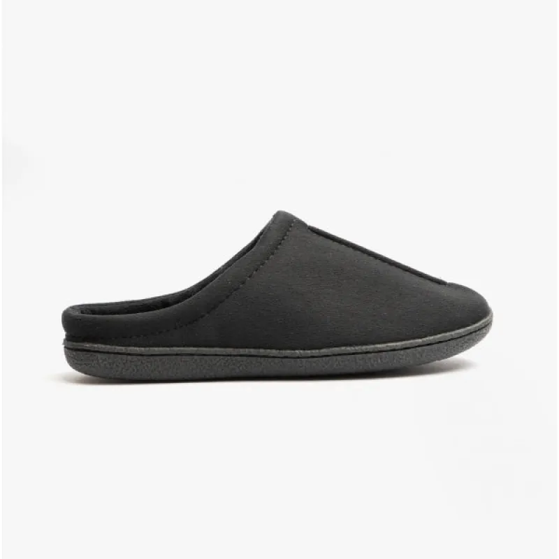 CLIFF Mens Mule Slippers Black sold by House of Slippers