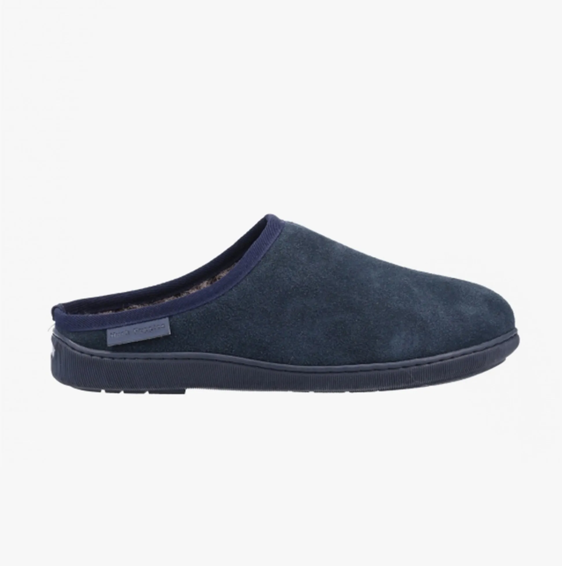 Hush Puppies ASHTON Mens Leather Mule Slippers Navy sold by House of Slippers