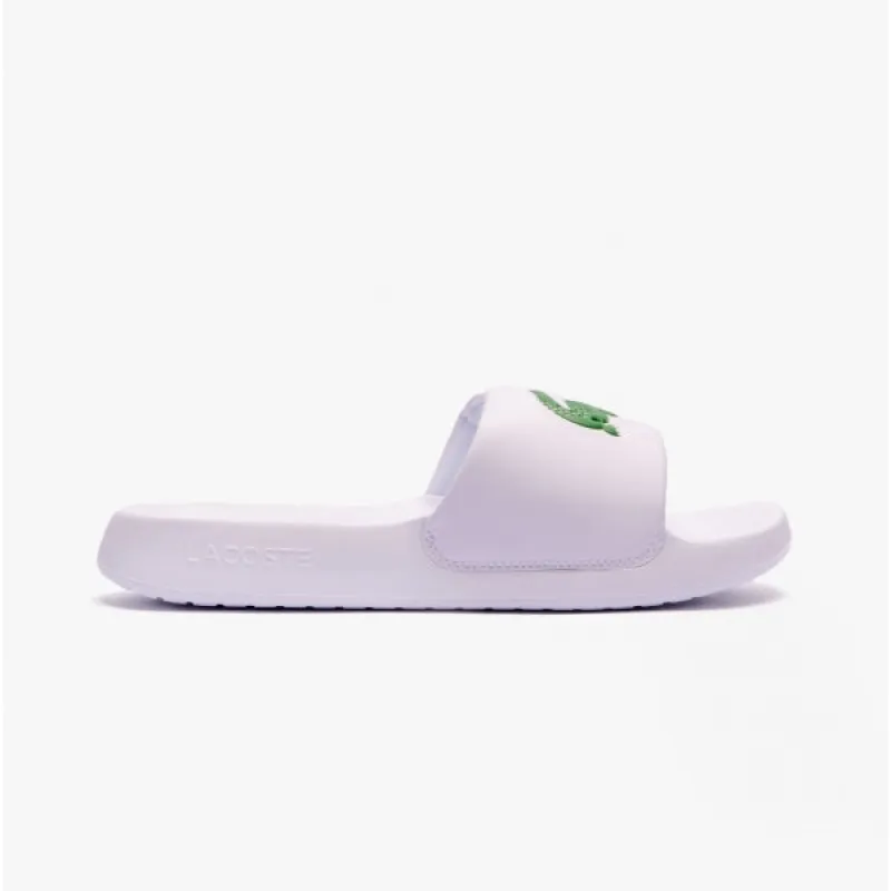 CROCO Mens Logo Sliders White/Green made by Lacoste