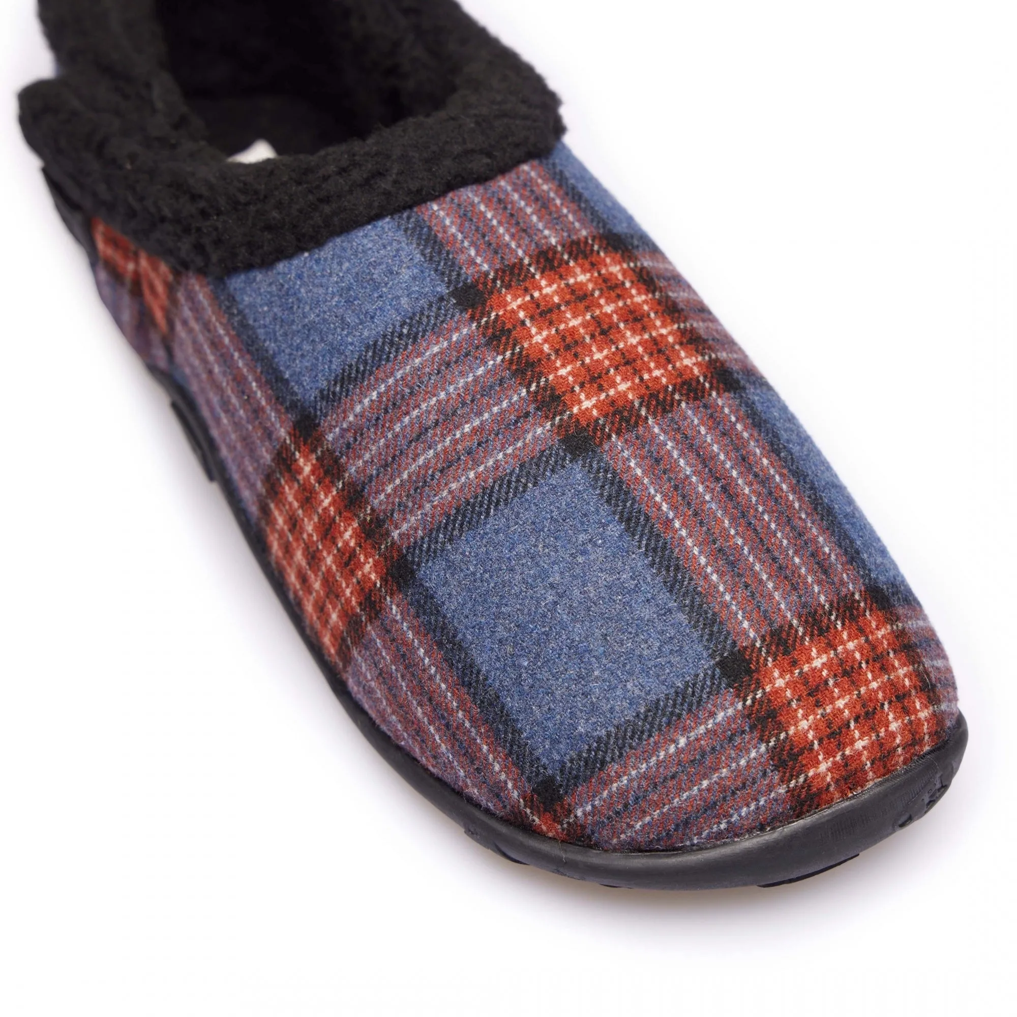 EDWARD Mens Full Slippers Blue Multi Check sold by House of Slippers product image thumbnail 4