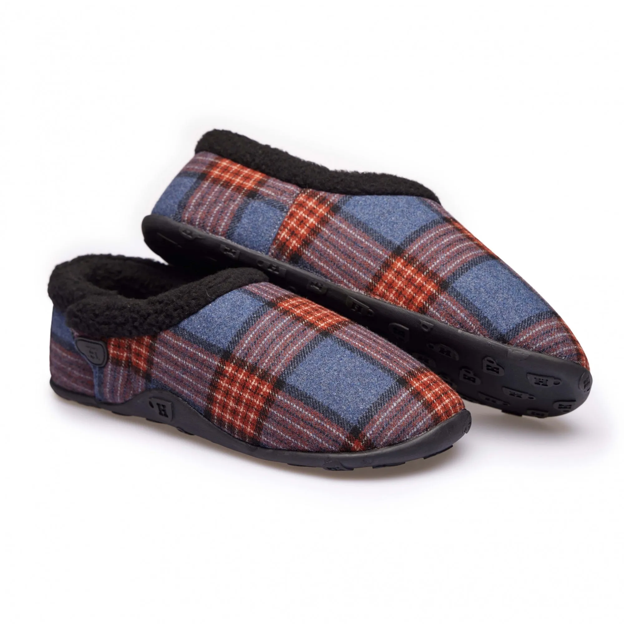EDWARD Mens Full Slippers Blue Multi Check sold by House of Slippers product image thumbnail 2