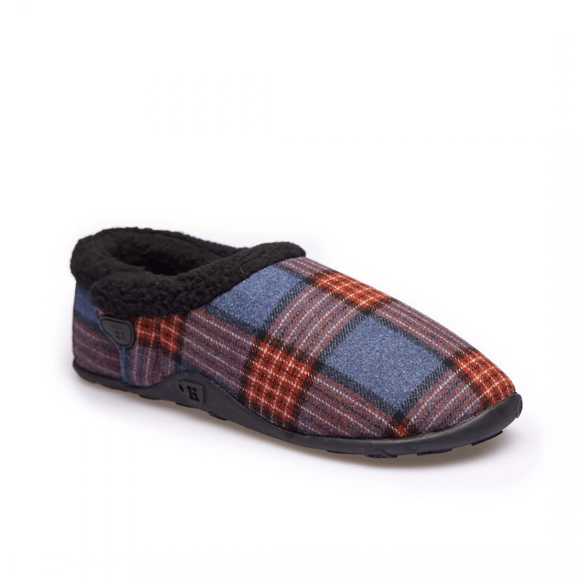 EDWARD Mens Full Slippers Blue Multi Check sold by House of Slippers product image thumbnail 5