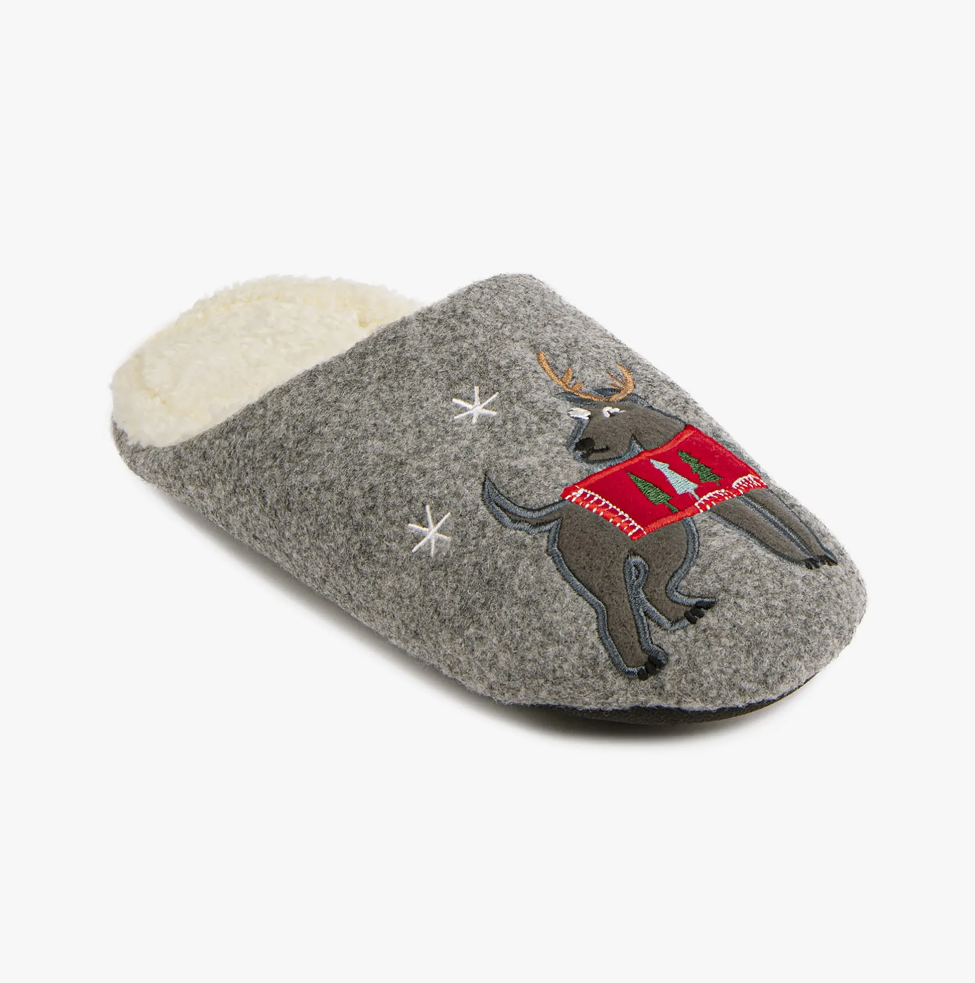 Totes Isotoner NOVELTY DOG Mens Mule Slippers Grey sold by House of Slippers product image thumbnail 2