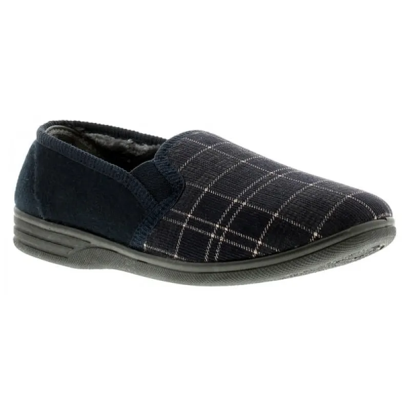 Dr Keller ERIC Mens Full Slippers Navy sold by House of Slippers