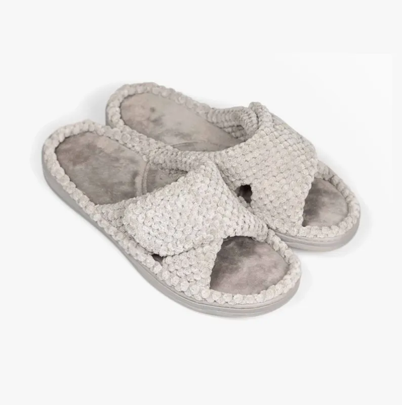 FLO Womens (EE Fit) Slippers Grey Popcorn sold by House of Slippers