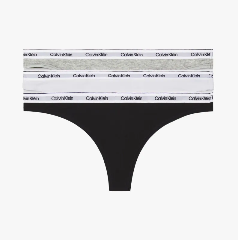 Calvin Klein MODERN LOGO 3 Pack Thongs Womens Multicoloured sold by House of Slippers