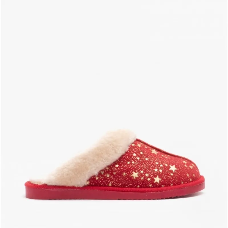 TIGGI Ladies Mule Slippers Red sold by House of Slippers