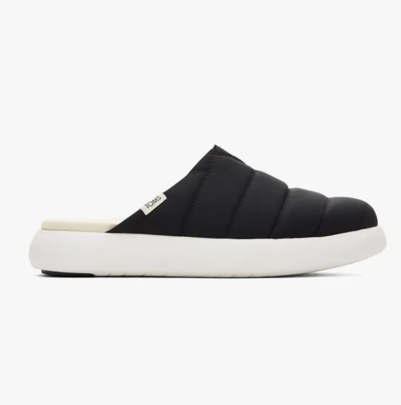 ALPARGATA MALLOW Womens Quilted Mule Slippers Black sold by House of Slippers