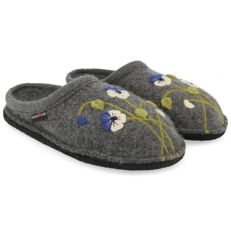 Haflinger VIOLA Womens Slippers Anthracite sold by House of Slippers