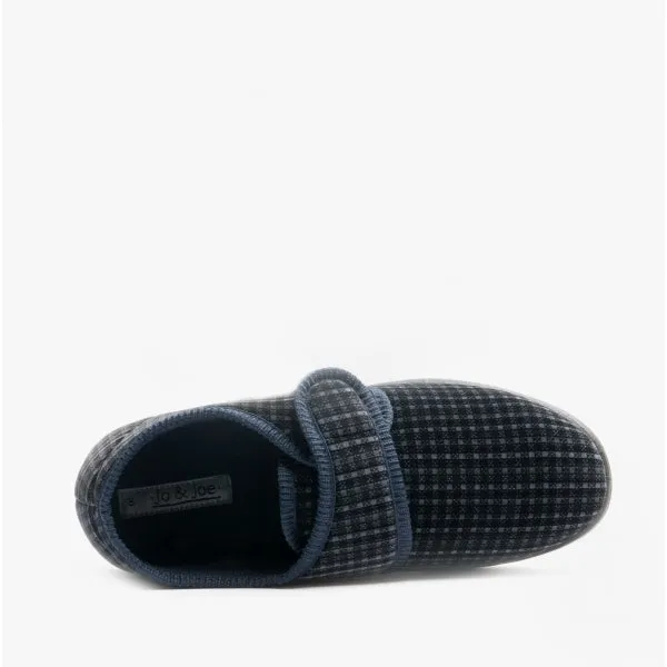 Jo & Joe DAVID Mens Touch Fasten Slippers Navy sold by House of Slippers product image thumbnail 3