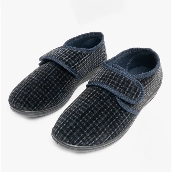 Jo & Joe DAVID Mens Touch Fasten Slippers Navy sold by House of Slippers product image thumbnail 2