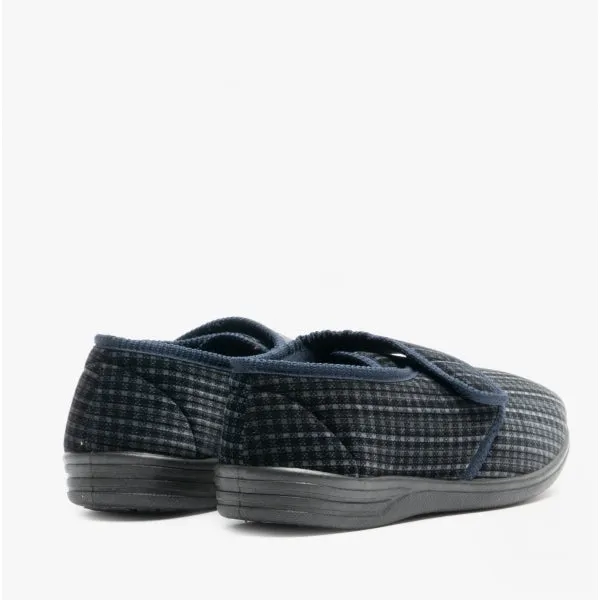 Jo & Joe DAVID Mens Touch Fasten Slippers Navy sold by House of Slippers product image thumbnail 4