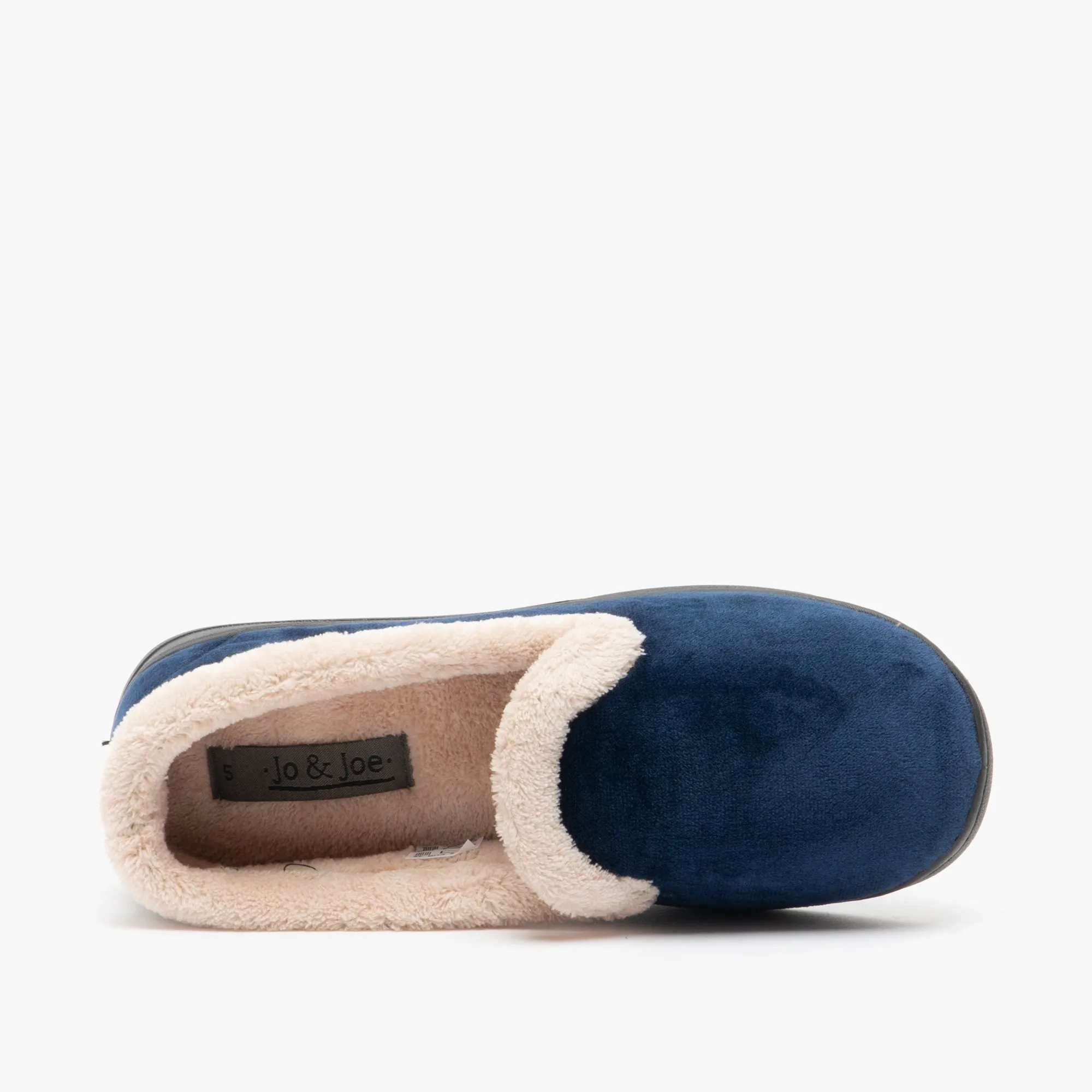 Jo & Joe CASHMERE Womens Velour Full Slippers Navy sold by House of Slippers product image thumbnail 5