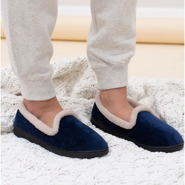 Jo & Joe CASHMERE Womens Velour Full Slippers Navy sold by House of Slippers product image thumbnail 2