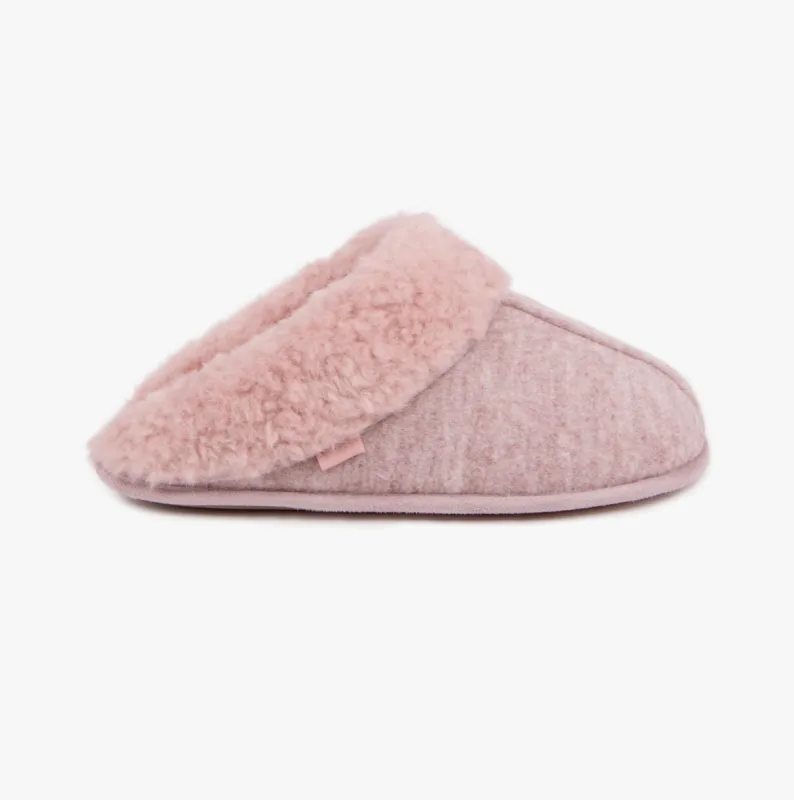 KNITTED Mule Slippers Womens Pink sold by House of Slippers