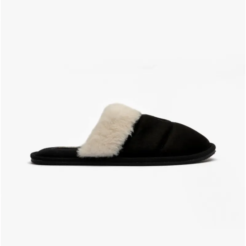 Polo Ralph Lauren KELCIE Womens Mule Slippers Black/White sold by House of Slippers