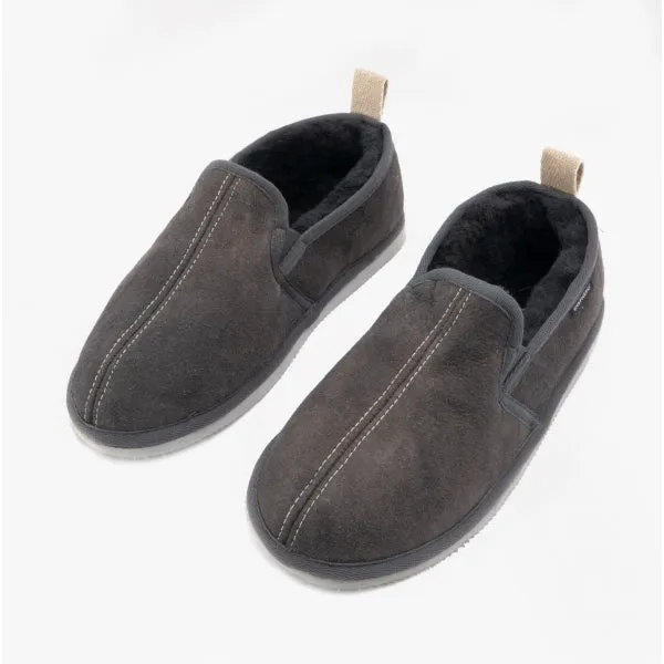 BOSSE Mens Sheepskin Full Slippers Asphalt sold by House of Slippers product image thumbnail 2