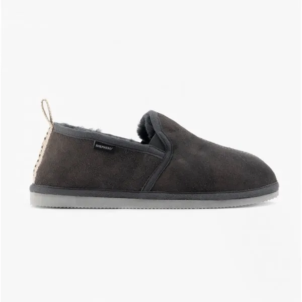 BOSSE Mens Sheepskin Full Slippers Asphalt sold by House of Slippers