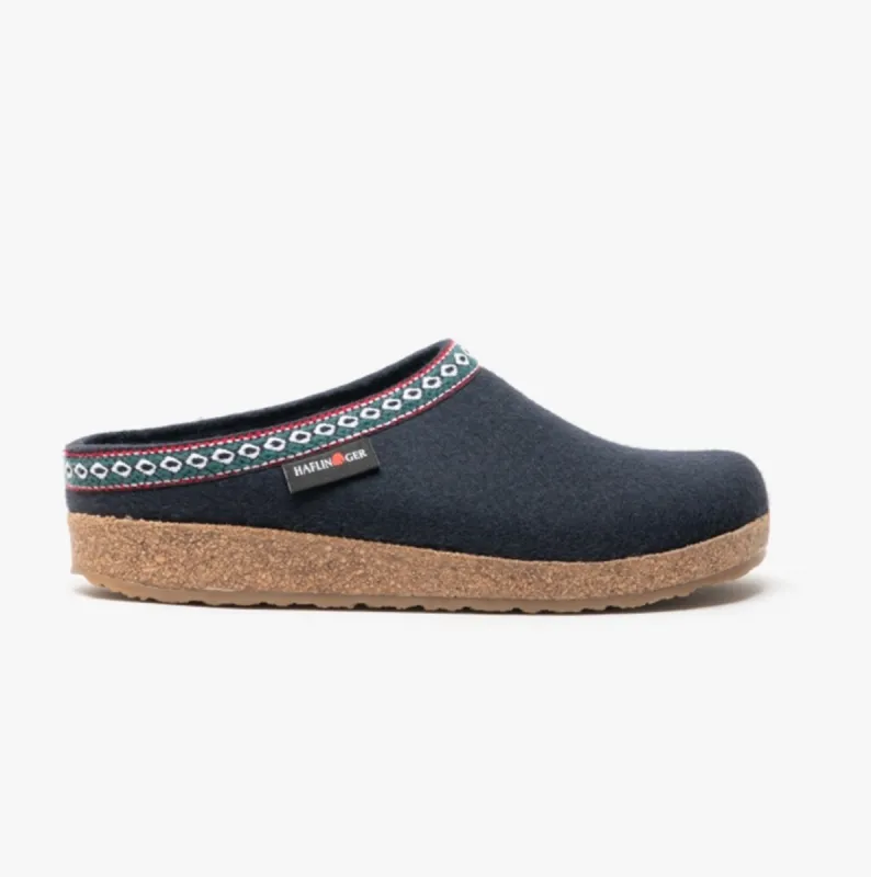 Haflinger FRANZL Womens Wool Clogs Navy made by Haflinger