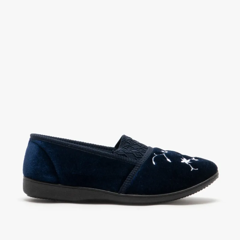 Zedzzz JOANNA Womens Full Slippers Navy sold by House of Slippers